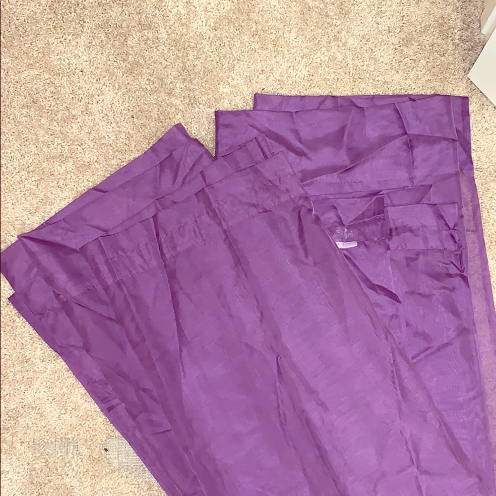 2 sheer purple 62” curtains